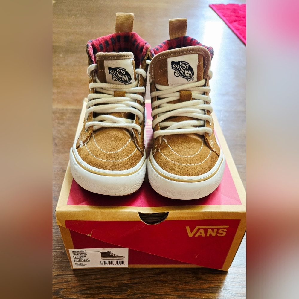 Vans Tan High-Top Sneakers with White Laces
